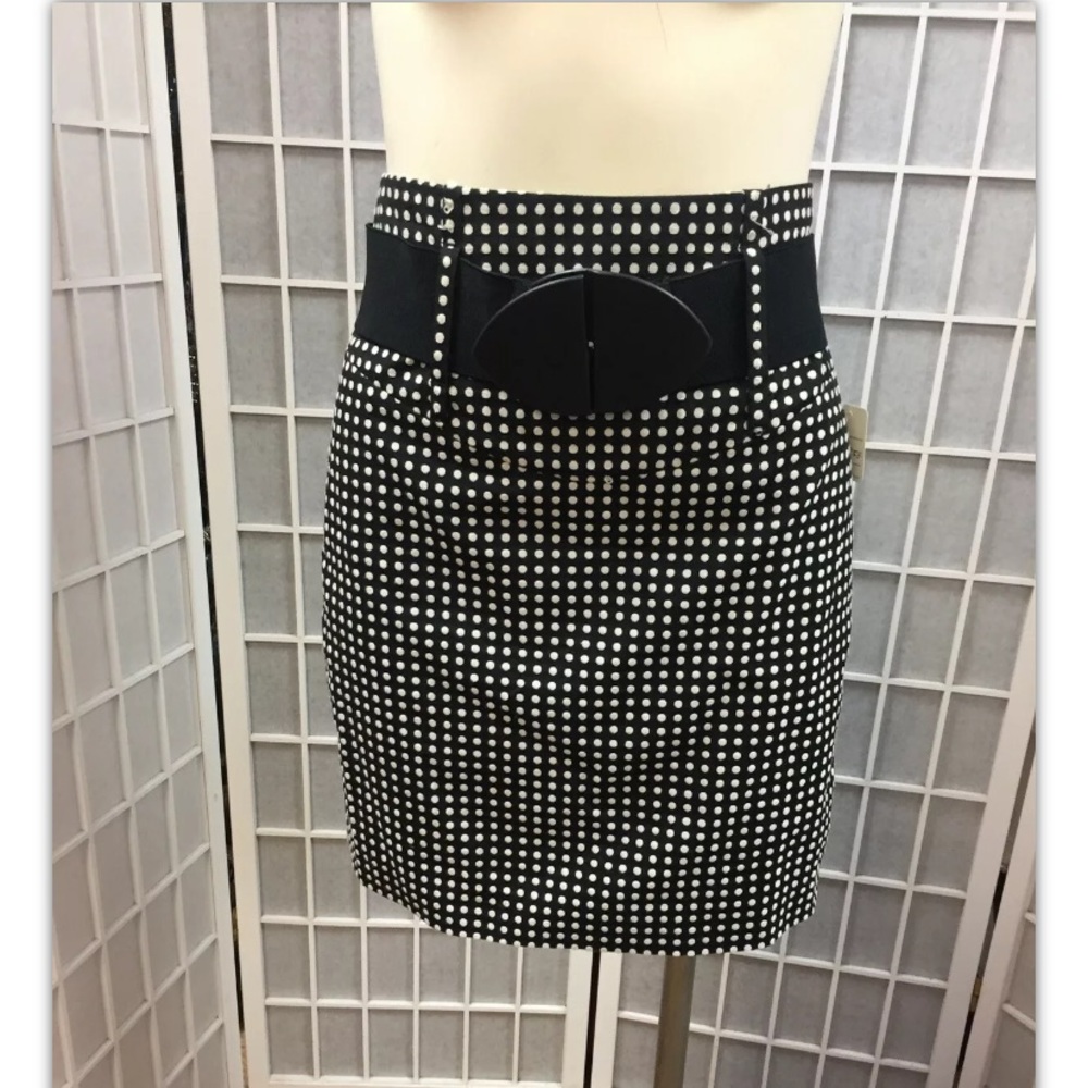 B B Dakota, skirt, black/white, with belt, size6.: